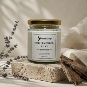 Oud Lavender Luxe Soy Coconut Wax Candle India | Luxury Long Lasting Candle – DazzleDeep